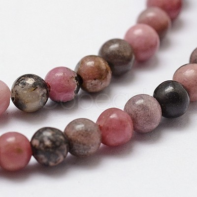 Natural Rhodonite Beads Strands G-G735-10-6mm-1