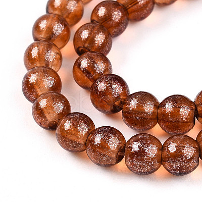 Transparent Spray Painted Glass Bead Strands DGLA-R050-6mm-12-1