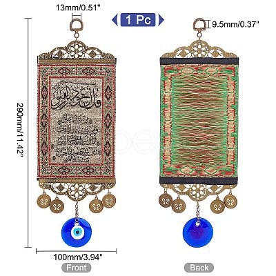 Zinc Alloy & Cloth Hanging Pendant Decorations HJEW-WH0036-21-1