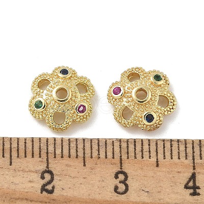 Brass Micro Pave Cubic Zirconia Bead Caps ZIRC-F141-18G-02-1