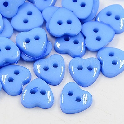 Acrylic Heart Buttons X-BUTT-E071-B-M-1