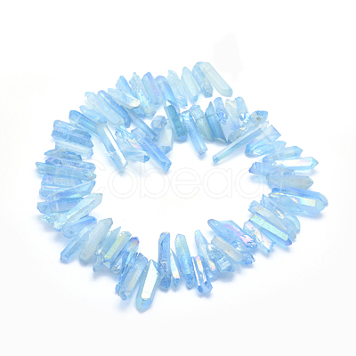 Electroplated Natural Quartz Crystal Beads Strands G-P368-05A-1