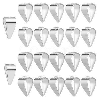 20Pcs 2 Size 925 Sterling Silver Snap on Bails STER-PH0002-21-1