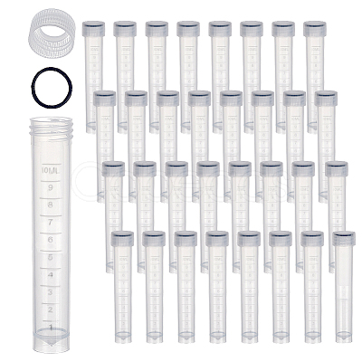 50Pcs Clear Graduated Tube Plastic Bead Containers CON-GA0001-27-1