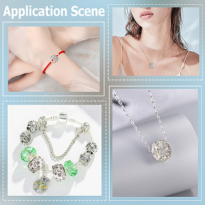 80Pcs Polymer Clay Rhinestone European Large Hole Beads with Silver Color Plated Brass Cores FPDL-LT0001-02E-1