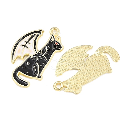 Alloy with Black Enamel Pendants AL-CBA2919-02G-07-1