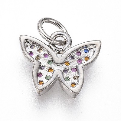 Brass Micro Pave Cubic Zirconia Charms LS-ZIRC-I032-59P-1