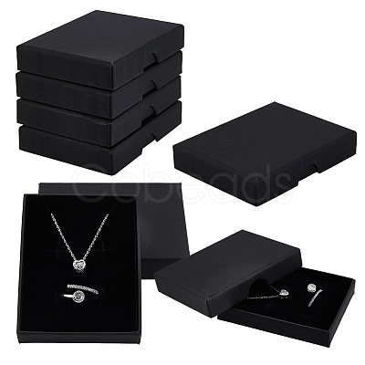 Paper Jewelry Set Gift Packing Boxes with Lid CON-WH0095-221-1
