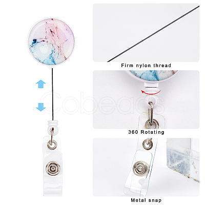 ABS Plastic Retractable Badge Reel AJEW-GF0001-74-1