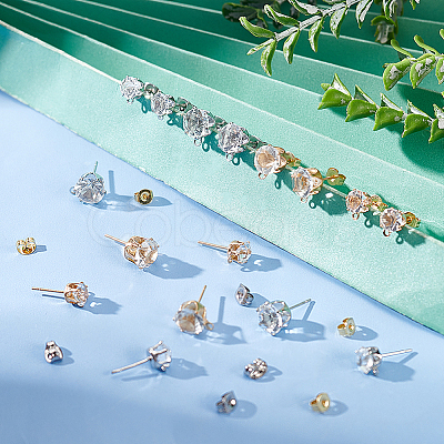 120Pcs 4 Style Iron Stud Earring Findings DIY-OC0010-07-1