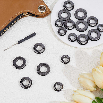 18Pcs 3 Styles Alloy Grommet Eyelet Findings FIND-CL0002-21B-1