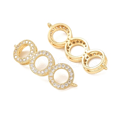 Brass Micro Pave Clear Cubic Zirconia Connector Charms CU-CBA4579-07G-A-1