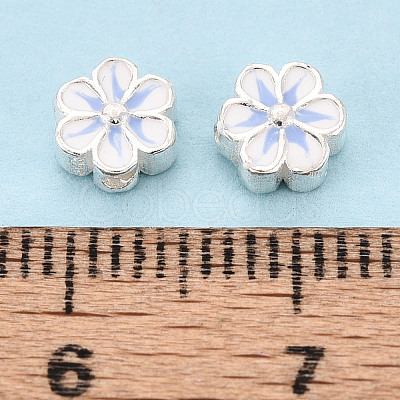 925 Sterling Silver Enamel Beads STER-T008-35B-1