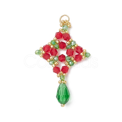Christmas Glass Pendants PALLOY-MZ01051-02-1