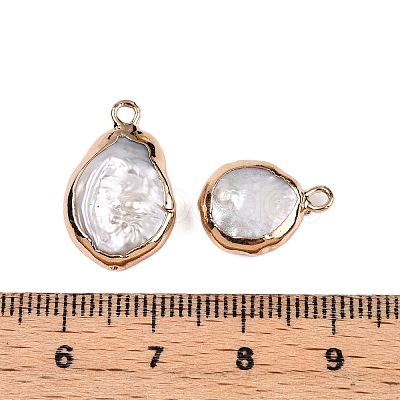 Electroplated Natural Keshi Pearl Teardrop Pendants LS-PEAR-S018-02K-01-1