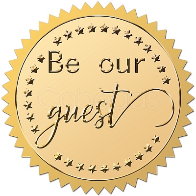 Plastic Self Adhesive Gold Foil Embossed Stickers DIY-WH0575-082-1