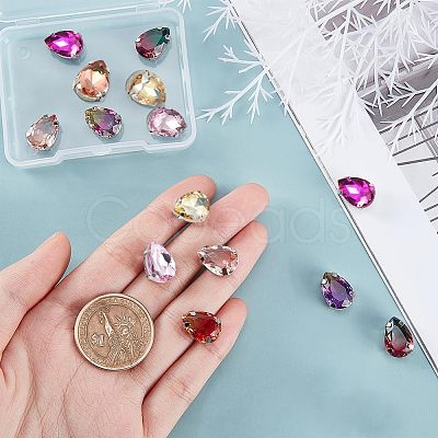 14Pcs 7 Colors Sew on Rhinestone PVC-CA0001-01-1