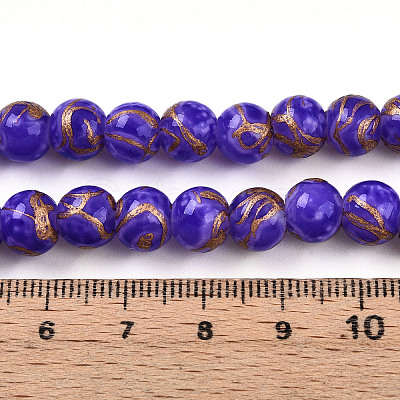 Baking Paint Glass Beads X1-DGLA-N010-8mm-06-1