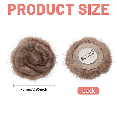 Faux Mink Fur Lapel Pins JEWB-WH0026-94A-1