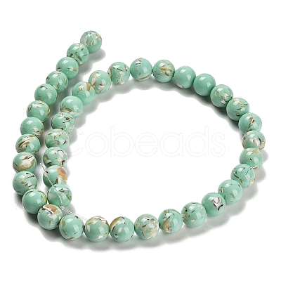 Assembled Synthetic Stone and Trochus Shell Beads Strands G-B128-08D-02-1