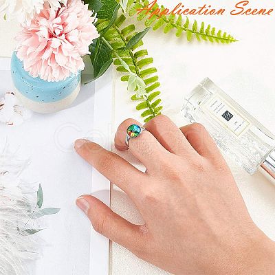 Tarnish Resistant Adjustable 304 Stainless Steel Finger Rings Components STAS-L193-P-10mm-1