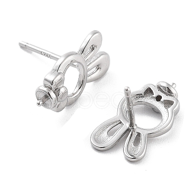 925 Sterling Silver Stud Earrings Findings EJEW-B038-07P-1