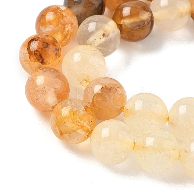 Natural Yellow Hematoid Quartz Beads Strands G-D302-01-8mm-1