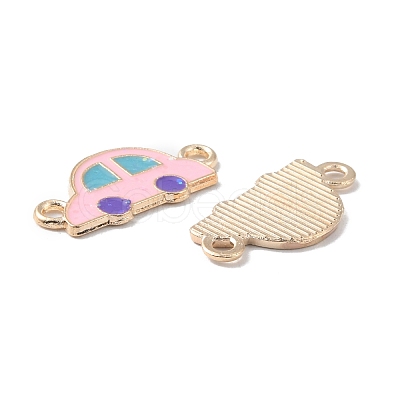 Alloy Pink Enamel Connector Charms ENAM-CJC0019-01F-1
