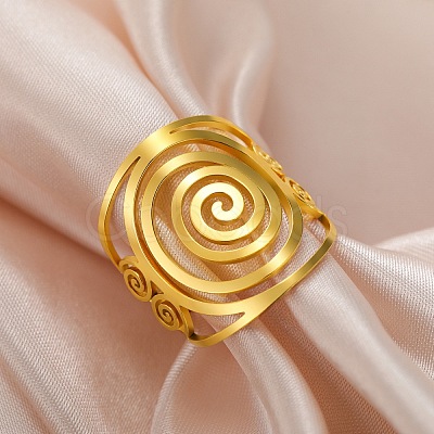304 Stainless Steel Adjustable Cuff Rings RJEW-L129-05G-1