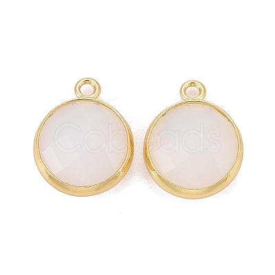 Brass Glass Charms KK-C228-01G-1