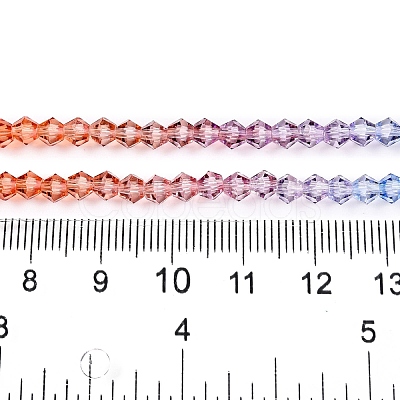 Gradient Color Baking Paint Glass Bead Strands DGLA-A039-T4mm-A015-1