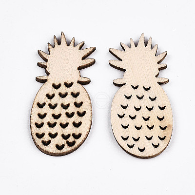 Undyed Natural Wooden Cabochons WOOD-S058-038-1