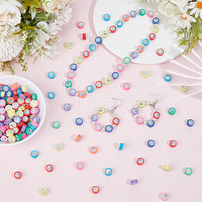 200Pcs Printed Handmade Polymer Clay Beads CLAY-PA0001-54-1