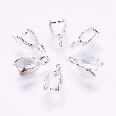 Grade AA Brass Ice Pick Pinch Bails for Pendant Making KK-M008-b-05S-NR-1