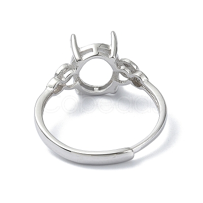 Adjustable 925 Sterling Silver Ring Components STER-K179-34P-1