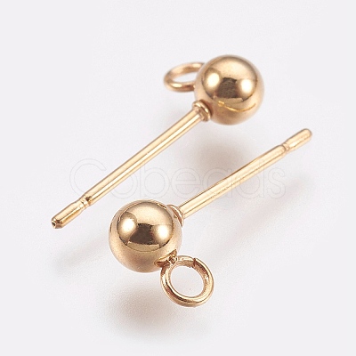 Ion Plating(IP) 304 Stainless Steel Ball Stud Earring Post LS-STAS-H410-10G-1