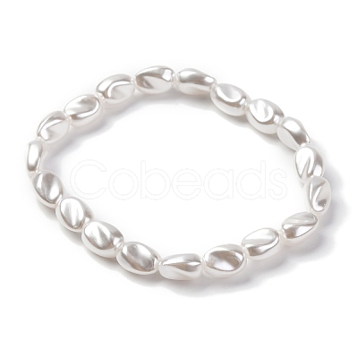 2Pcs Alloy Plastic Pearl Stretch Bracelets for Women BJEW-U011-03G-1