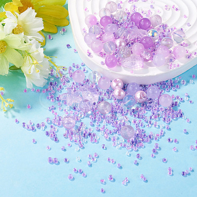 1Bag Mixed Styles Glass Beads GLAA-TADJ0001-10E-1