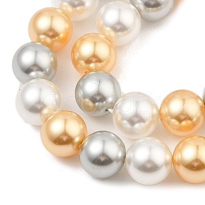 Baking Paint Pearlized Glass Pearl Round Bead Strands PEAR-H019-02C-06-1