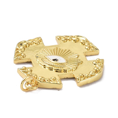 Brass Enamel Pendants KK-C223-20G-1