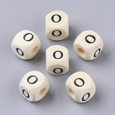 Printed Natural Wood Beads X-WOOD-T026-001O-1