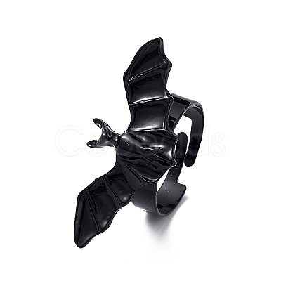 Halloween Themed Alloy Bat Adjustable Ring for Woman RJEW-L105-01-1