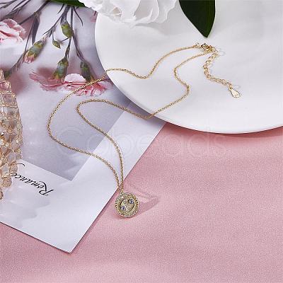 925 Sterling Silver 12 Constellation Necklace Gold Horoscope Zodiac Sign Necklace Round Astrology Pendant Necklace with Zircons Birthday Jewelry Gift for Women Men JN1089F-1