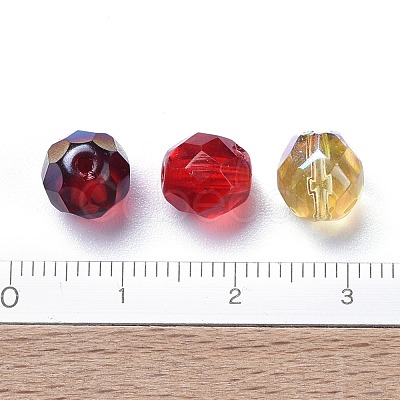 Electroplate & Transparent Czech Glass Beads GLAA-O018-24-1