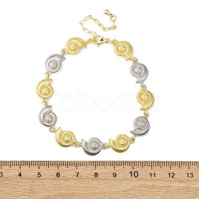 Brass Link Chain Bracelets for Women BJEW-G762-01GP-01-1