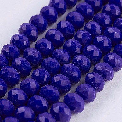Opaque Glass Beads Strands LS-EGLA-F122-8x6mm-NC02-1