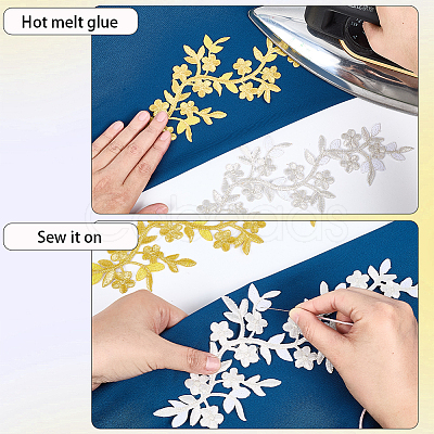 4Pcs 2 Colors Polyester Iron on/Sew On Patches PATC-CP0001-10-1