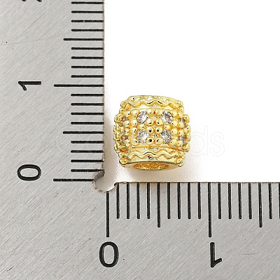 Rack Plating Brass Micro Pave Clear Cubic Zirconia Beads KK-L215-305G-1