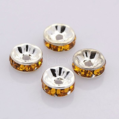 Brass Rhinestone Spacer Beads RB-A014-Z8mm-17S-1