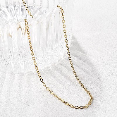 Ion Plating(IP) 304 Stainless Steel Cable Chain Necklace STAS-T040-PJ205-60-1